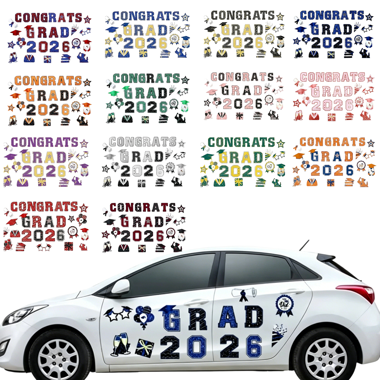 Weight Plate Bumper - Hot-selling 30pcs/set Graduation Car Magnets Senior