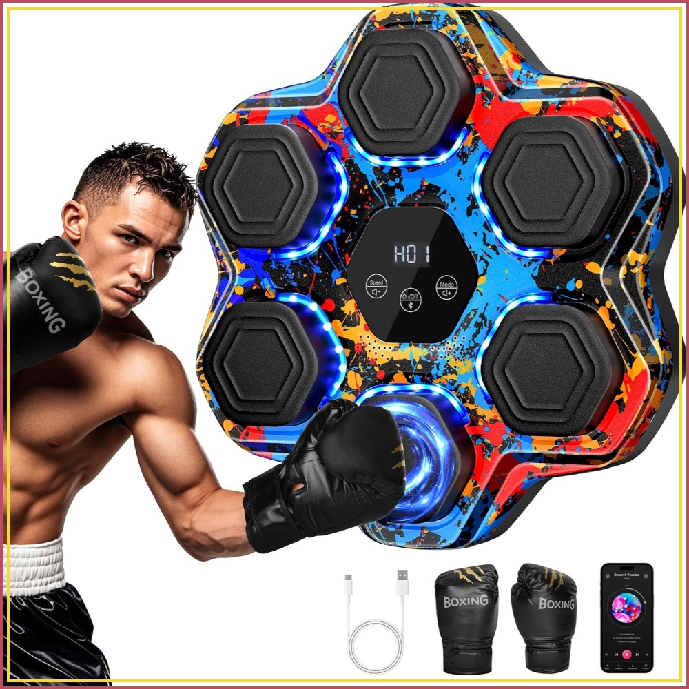 Home Gym Machine - Interactive Music Boxing Machine with Gloves,