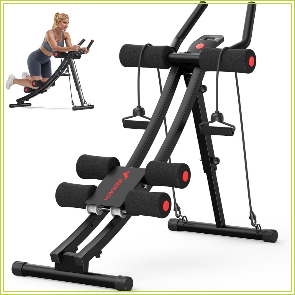 Home Gym Machine - Adjustable Dual Track Ab Trainer for