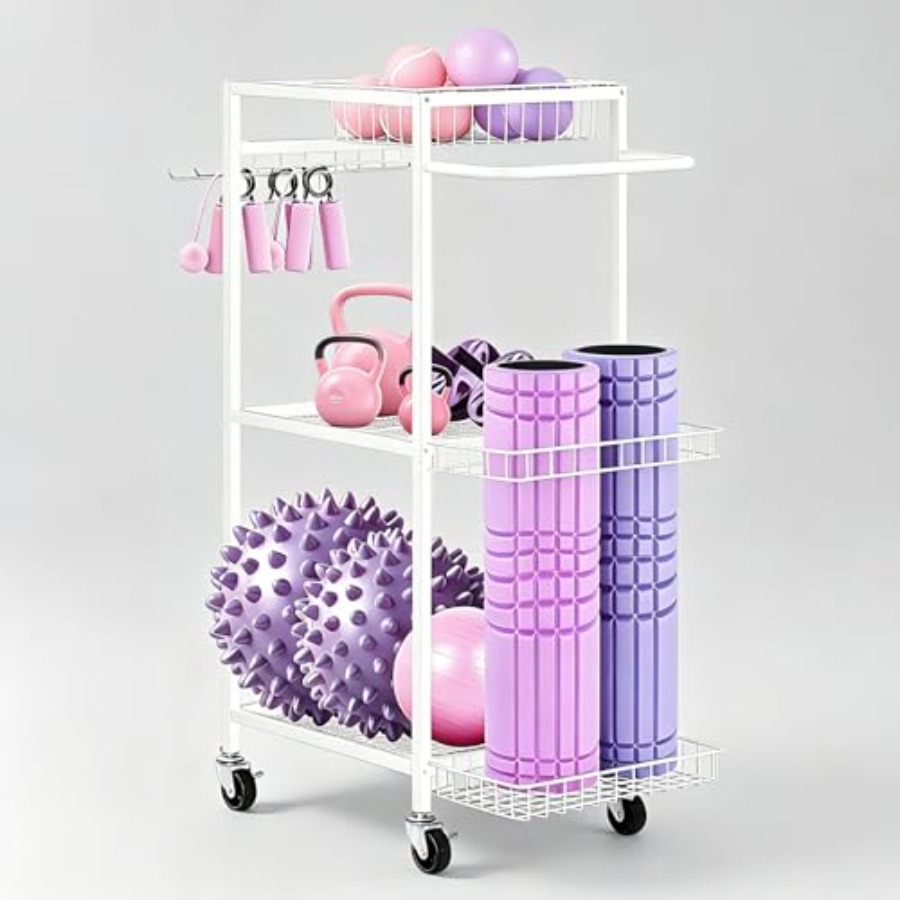 Home Gym Yoga Mat Storage - Workout Equipment Storage Rack Metal Yoga