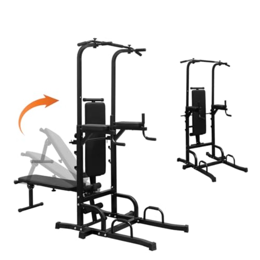 Home Gym Weights - Power Tower with Weight Bench Adjustable