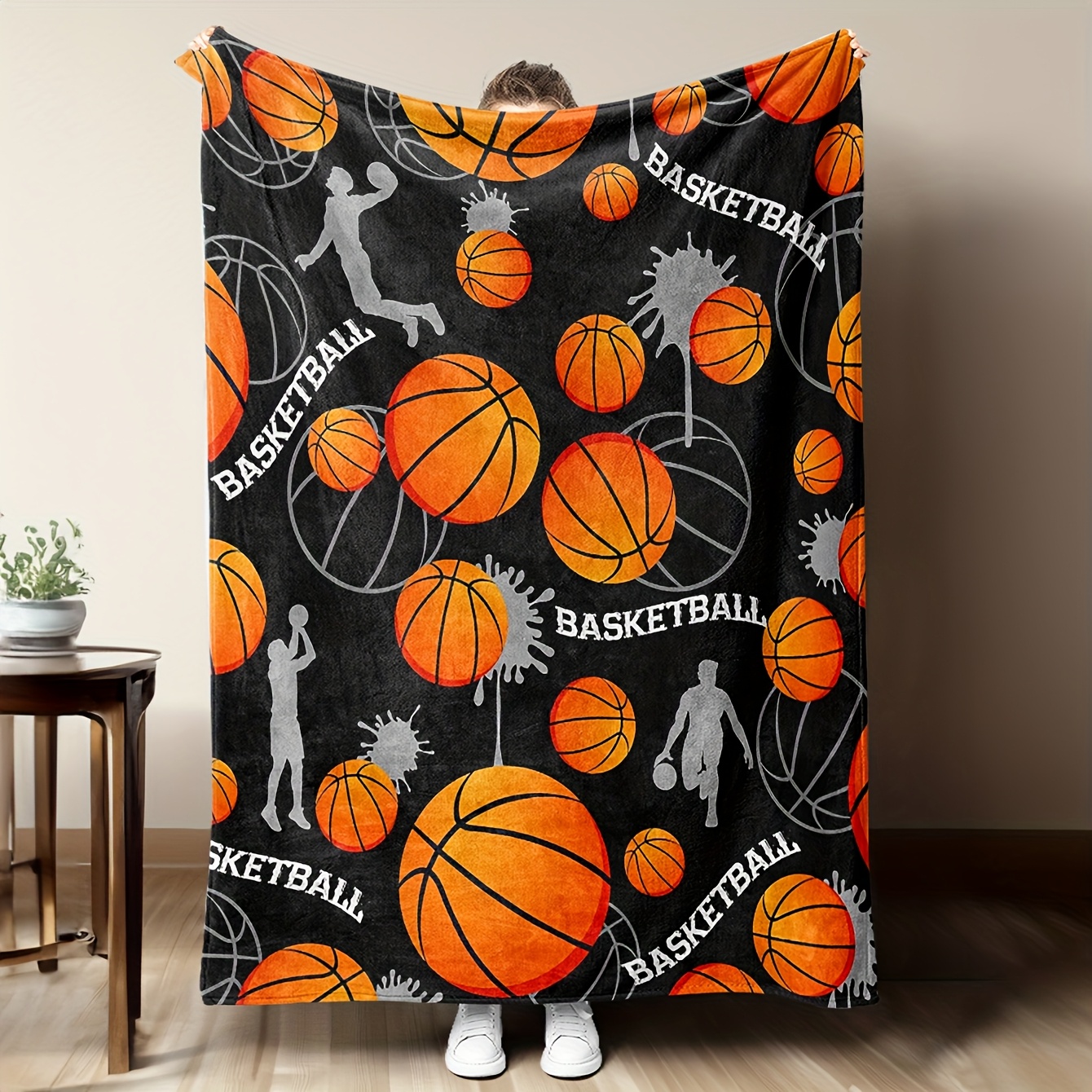 Basketball Flannel Throw Blank - Home Gym And Basketball Court บทวิจารณ์และราคา