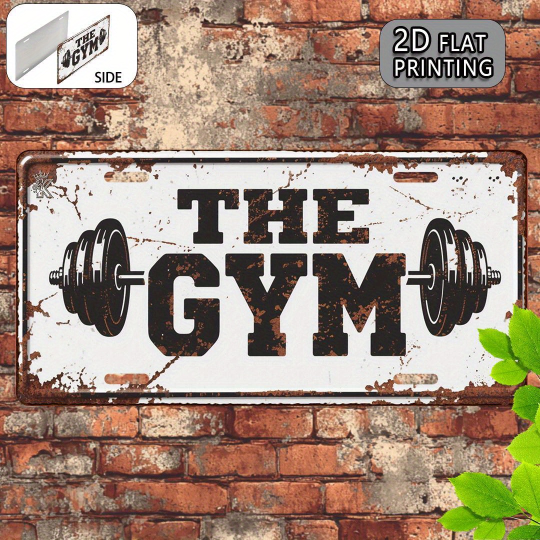 2D Flat, 1pc Vintage Gym Metal - Home Gym Aesthetic บทวิจารณ์และราคา