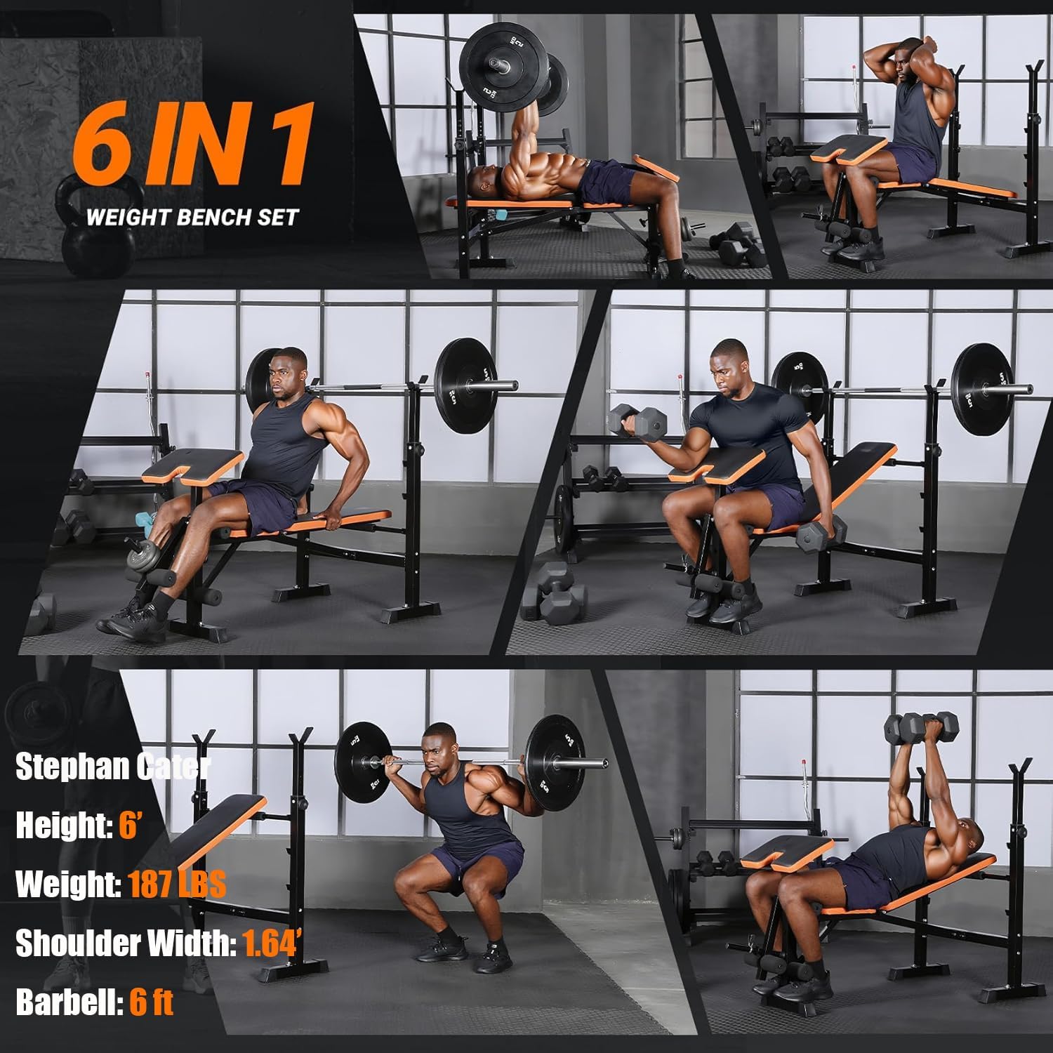 6-in-1 Space Saving Weight Ben - Home Gym Weights บทวิจารณ์และราคา