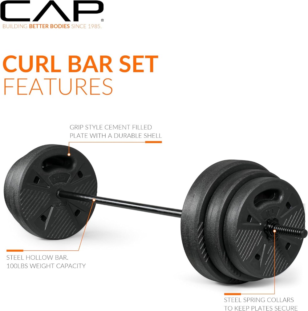 CAP Threaded Barbell Set with  - Home Gym Weights บทวิจารณ์และราคา