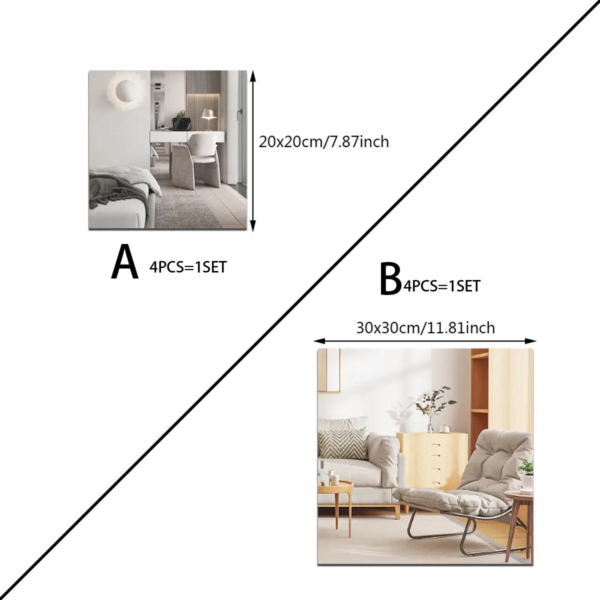 4Pcs Acrylic Mirror Wall Stick - Home Gym Aesthetic บทวิจารณ์และราคา
