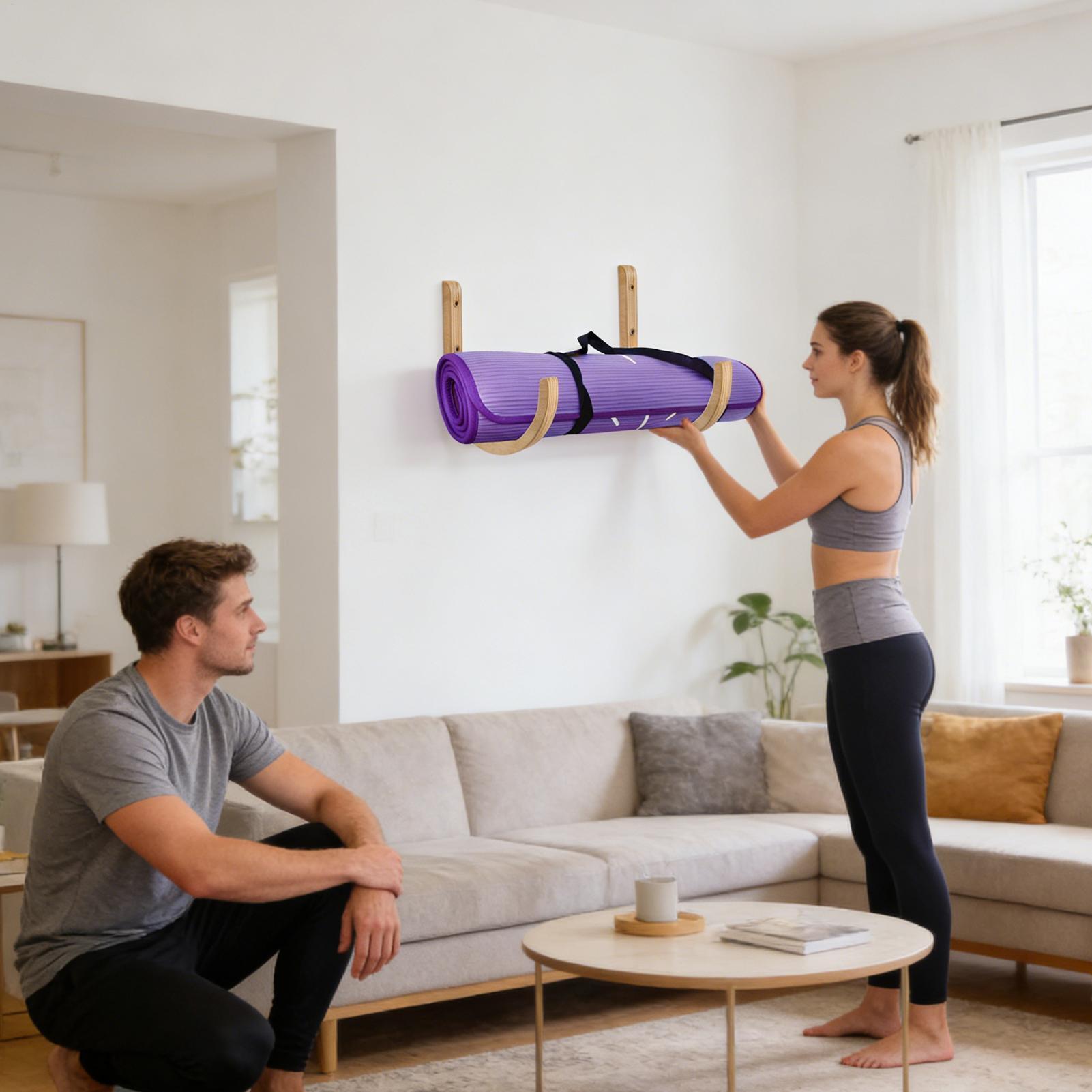 Yoga Mat Organizer 2 Pieces Wo - Home Gym Yoga Mat Storage บทวิจารณ์และราคา