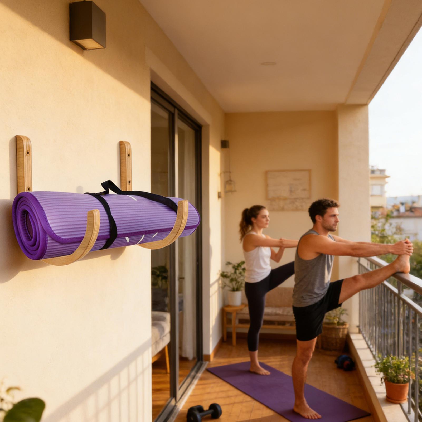 Yoga Mat Organizer 2 Pieces Wo - Home Gym Yoga Mat Storage บทวิจารณ์และราคา