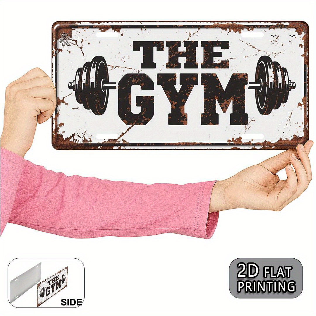 2D Flat, 1pc Vintage Gym Metal - Home Gym Aesthetic บทวิจารณ์และราคา