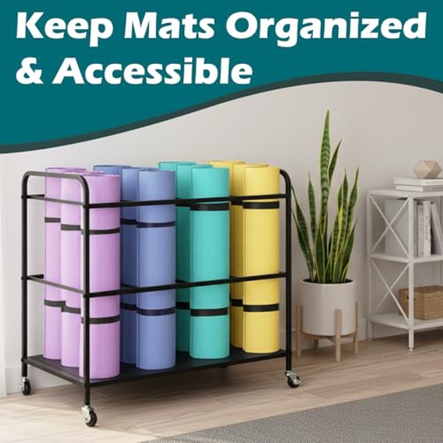 Yoga Mat Rack Storage Basket w - Home Gym Yoga Mat Storage บทวิจารณ์และราคา