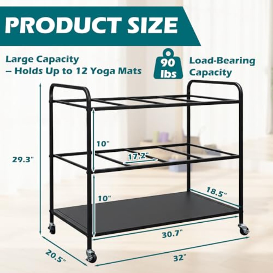 Yoga Mat Rack Storage Basket w - Home Gym Yoga Mat Storage บทวิจารณ์และราคา
