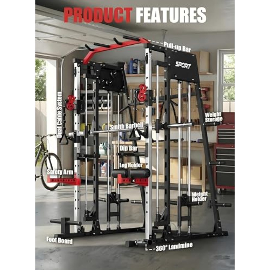 Smith Machine Home Gym All in  - Home Gym Machine บทวิจารณ์และราคา