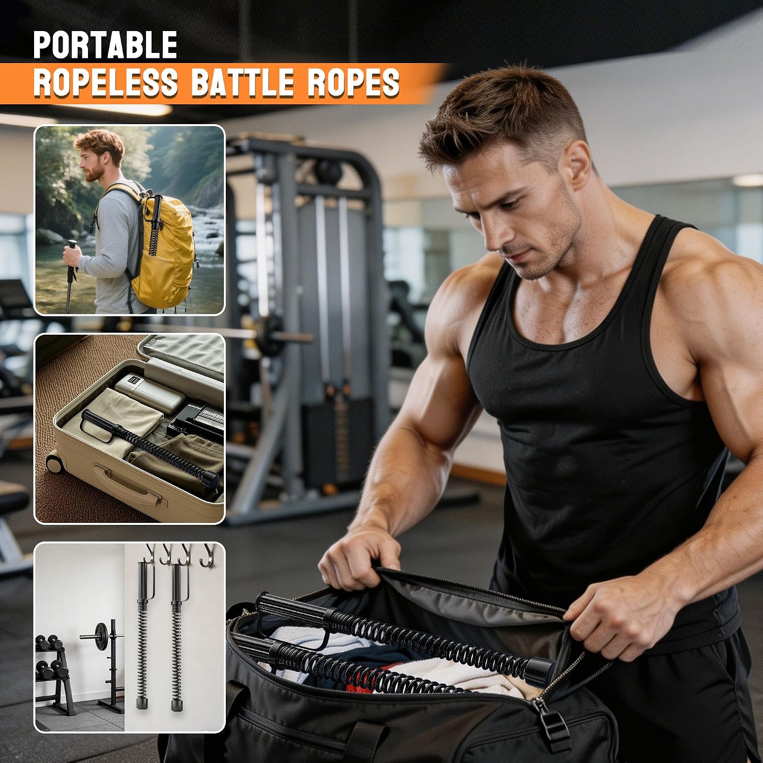 Cordless Battle Ropes for Home - Home Gym Tutorial บทวิจารณ์และราคา