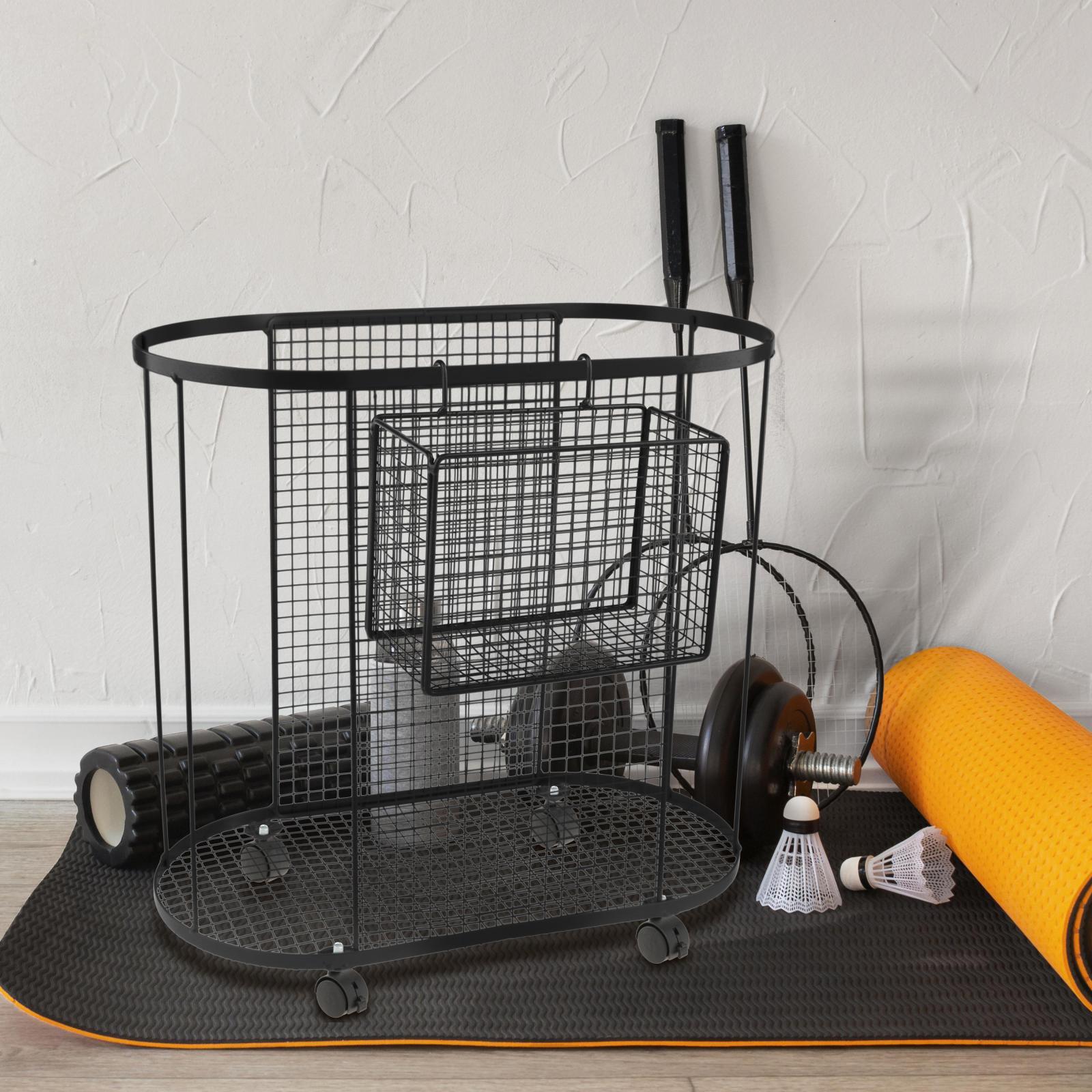 Metal Gym Organizer with Wheel - Home Gym Yoga Mat Storage บทวิจารณ์และราคา