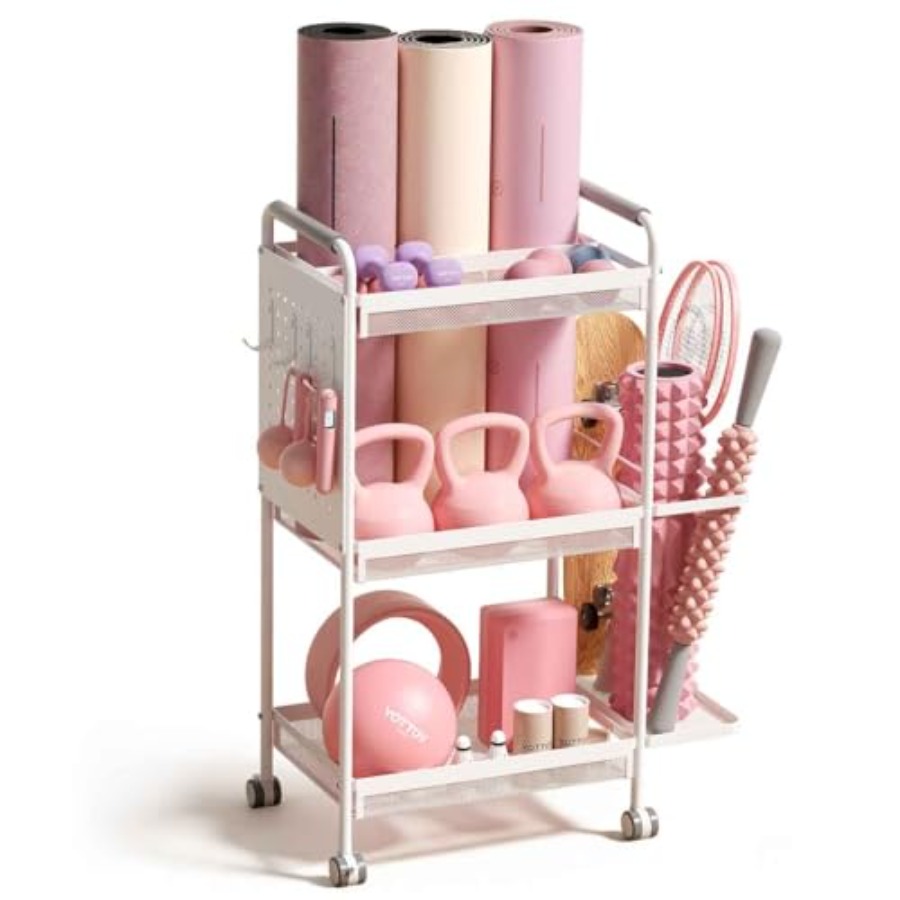 3-Tier Gym Storage Rack for Ho - Home Gym Yoga Mat Storage บทวิจารณ์และราคา