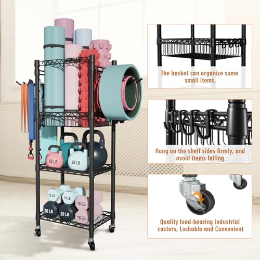 Home Gym Storage 3 Tiers Worko - Home Gym Yoga Mat Storage บทวิจารณ์และราคา