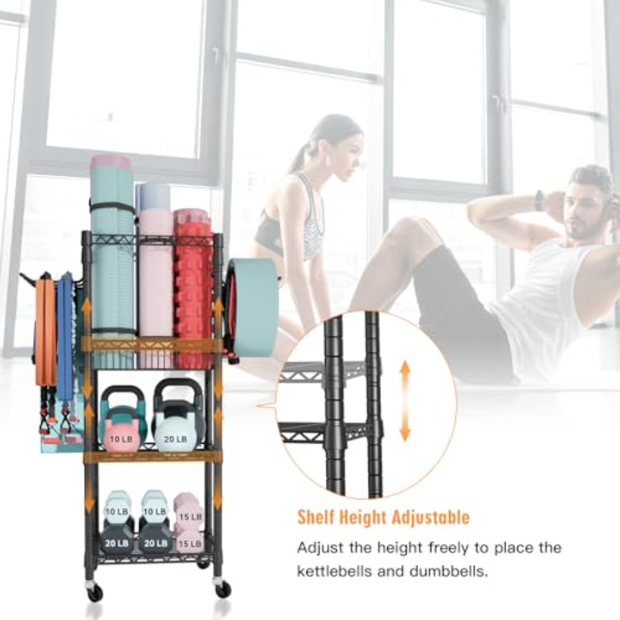 Home Gym Storage 3 Tiers Worko - Home Gym Yoga Mat Storage บทวิจารณ์และราคา