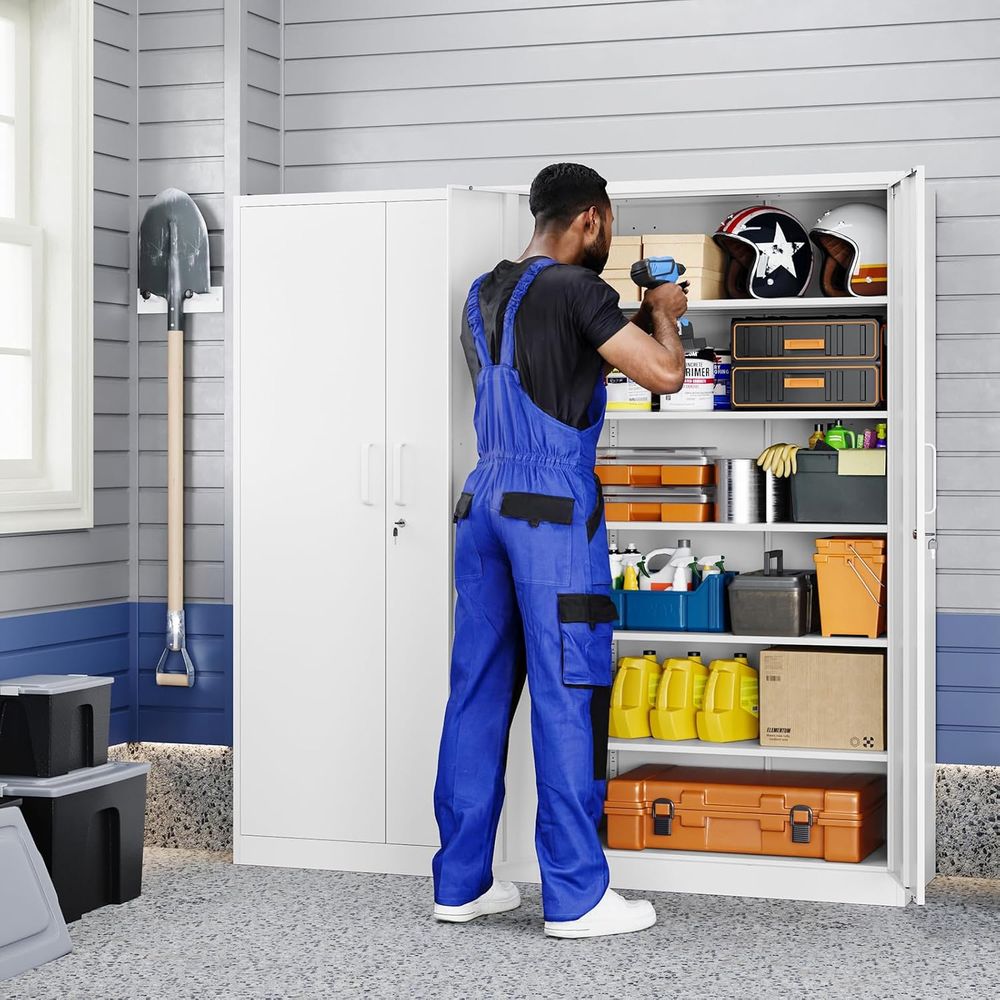 71 White Steel Lockable Garage - Home Gym Tools บทวิจารณ์และราคา