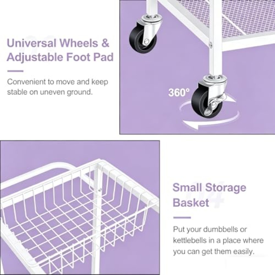 Workout Equipment Storage Rack - Home Gym Yoga Mat Storage บทวิจารณ์และราคา