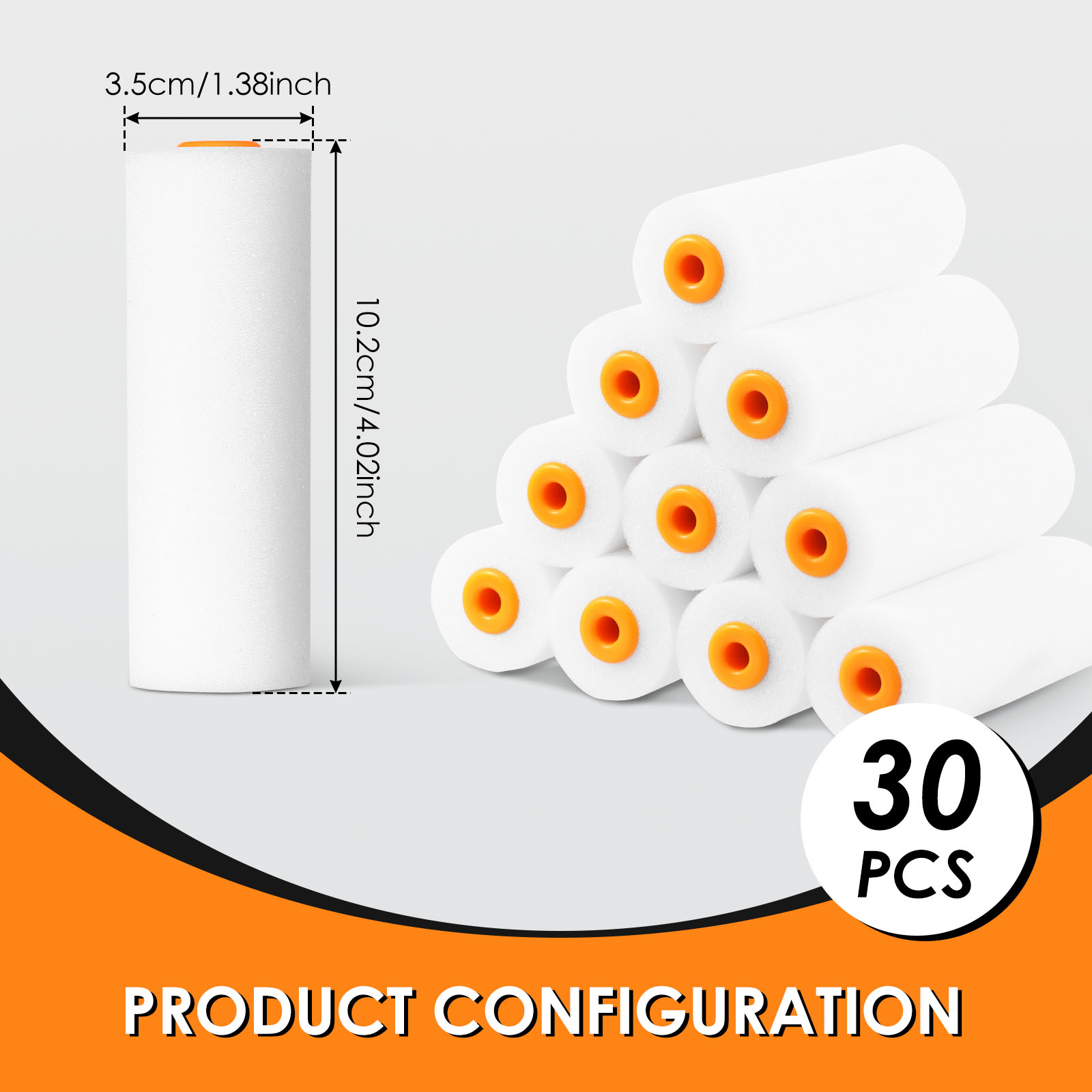 30Pcs Foam Cupboard Paint Roll - Foam Roller High Density บทวิจารณ์และราคา