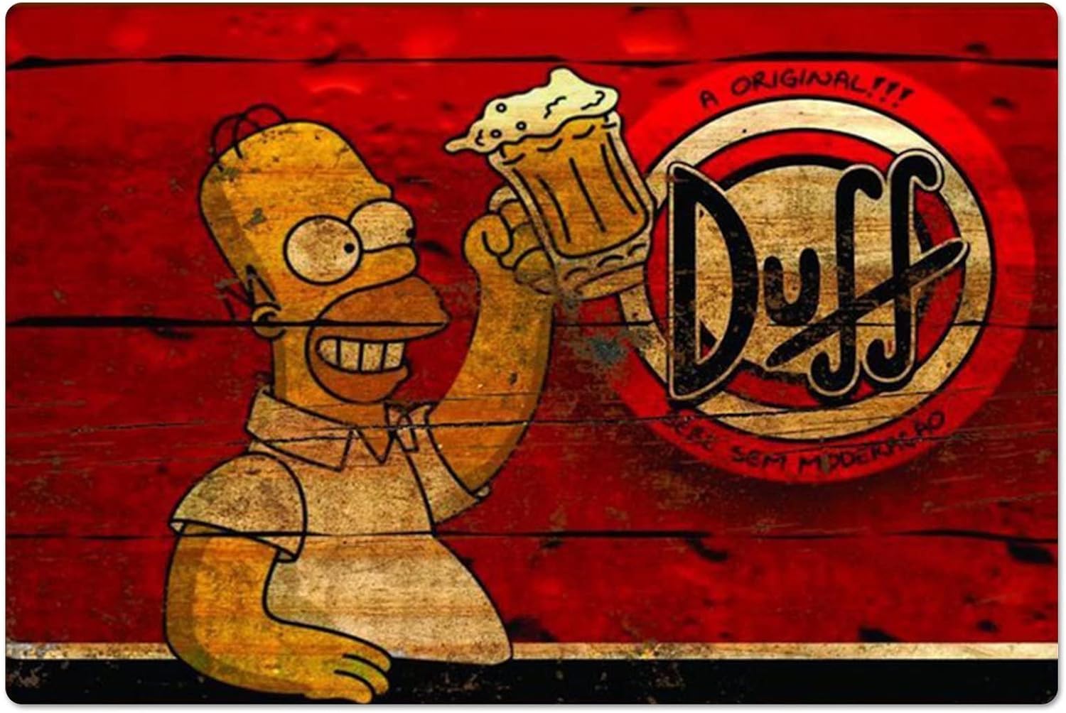 Retro Metal Poster Homer Duff  - Home Gym Aesthetic บทวิจารณ์และราคา