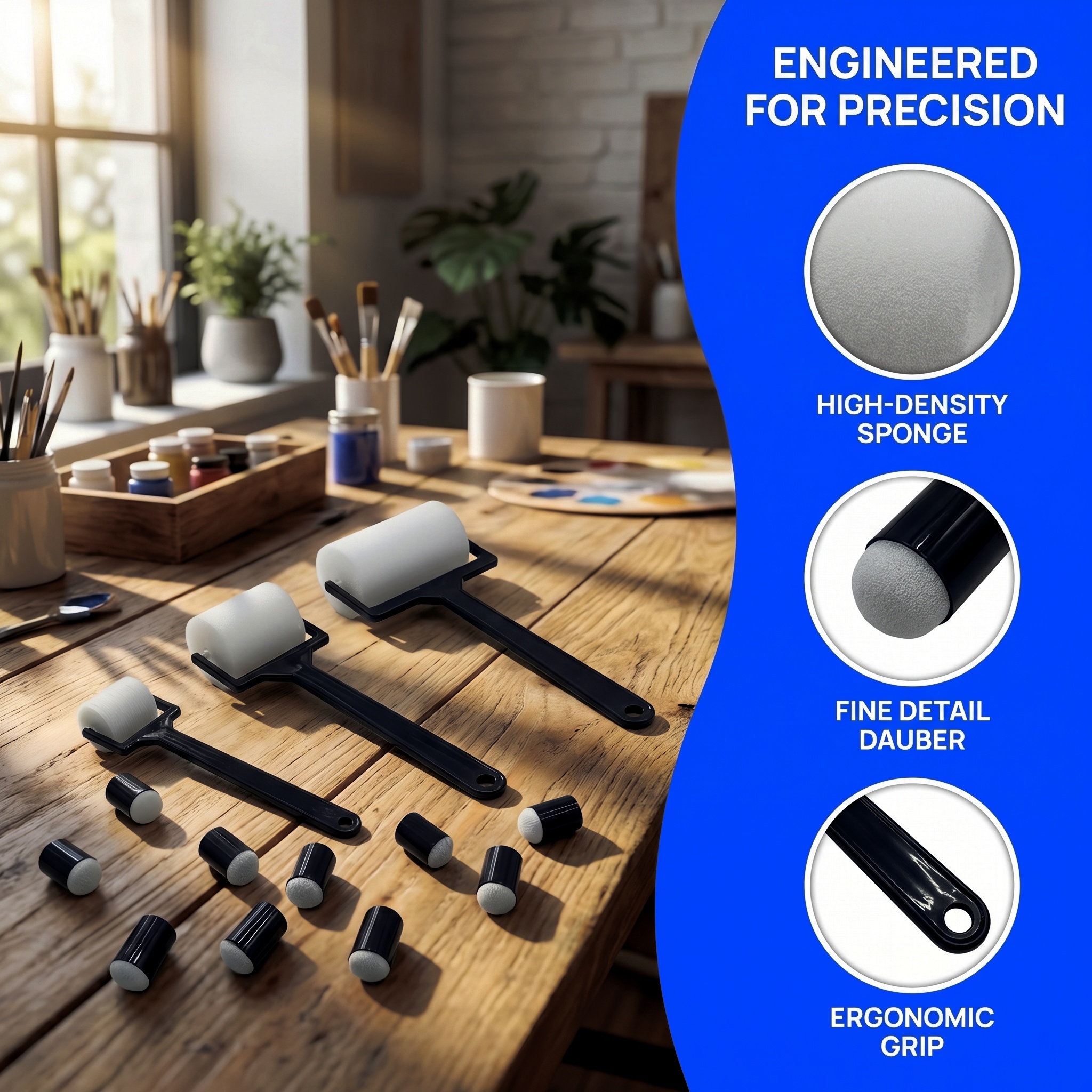 13Pcs Sponge Roller & Finger D - Foam Roller High Density บทวิจารณ์และราคา