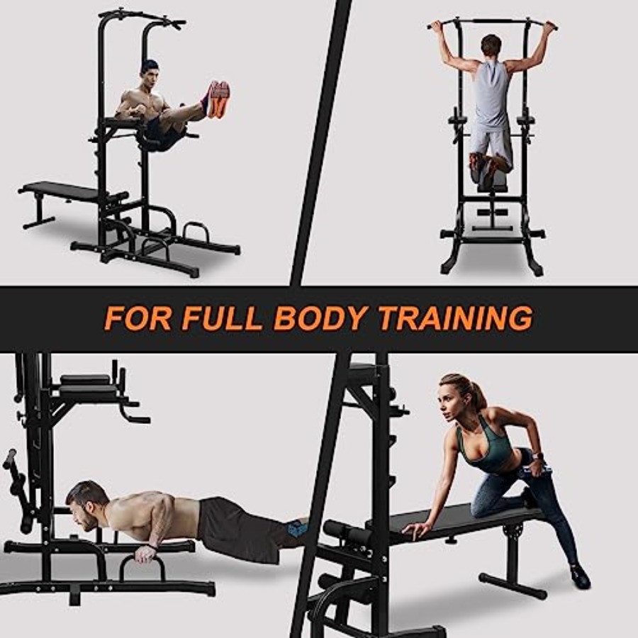 Power Tower with Weight Bench  - Home Gym Weights บทวิจารณ์และราคา