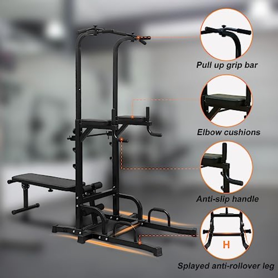 Power Tower with Weight Bench  - Home Gym Weights บทวิจารณ์และราคา