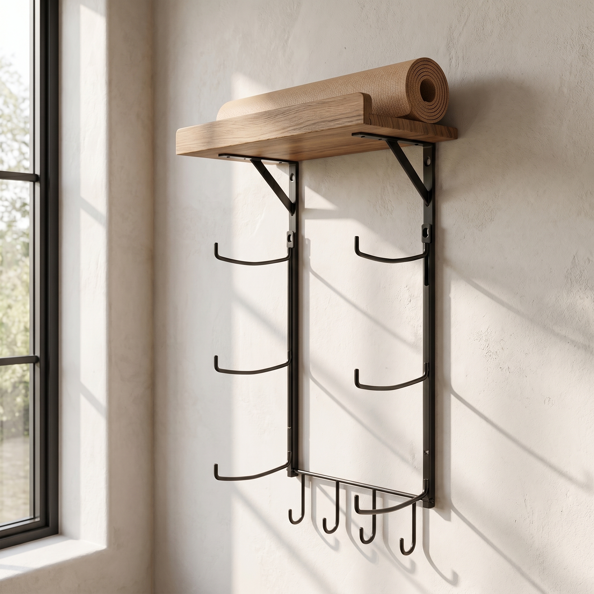 Yoga Mat Wall Rack Metal Stora - Home Gym Yoga Mat Storage บทวิจารณ์และราคา