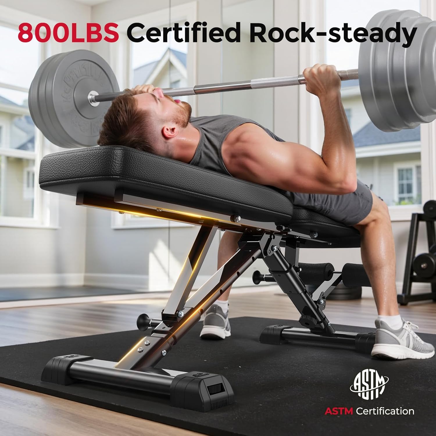 Adjustable Weight Bench 800LBS - Home Gym Weights บทวิจารณ์และราคา