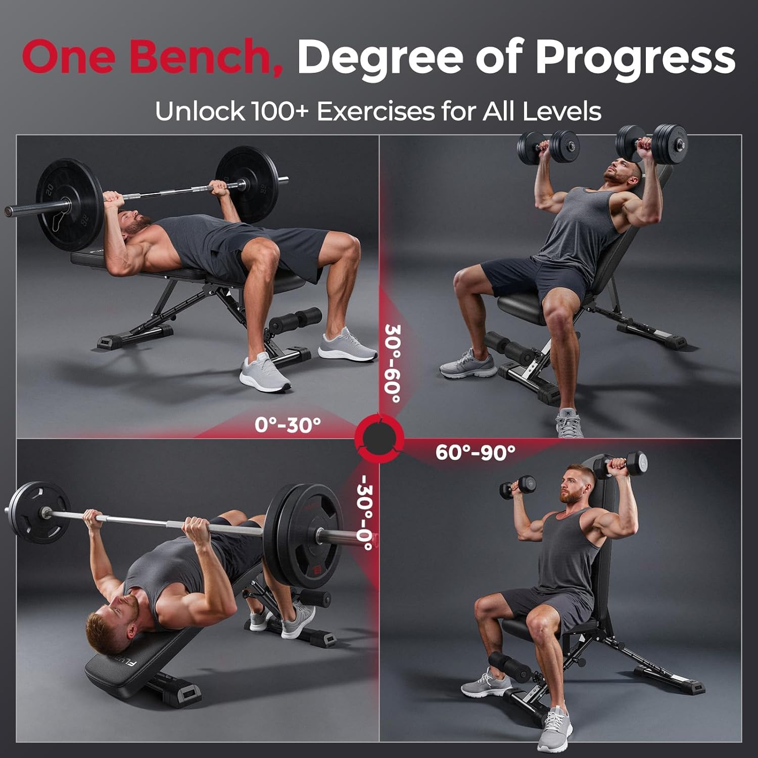 Adjustable Weight Bench 800LBS - Home Gym Weights บทวิจารณ์และราคา