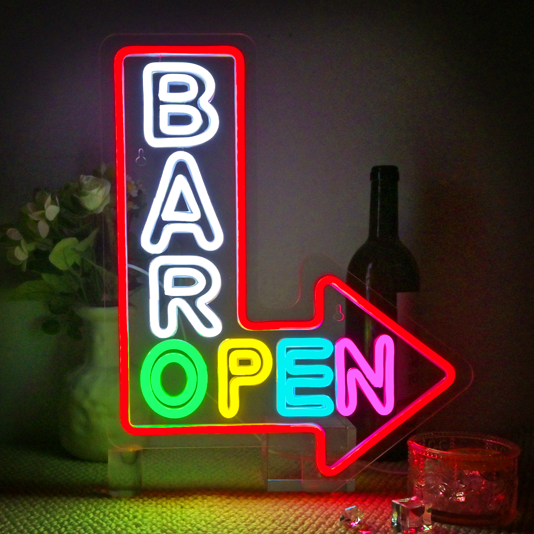 Bar Open Arrow Neon Sign Mix C - Home Gym Aesthetic บทวิจารณ์และราคา