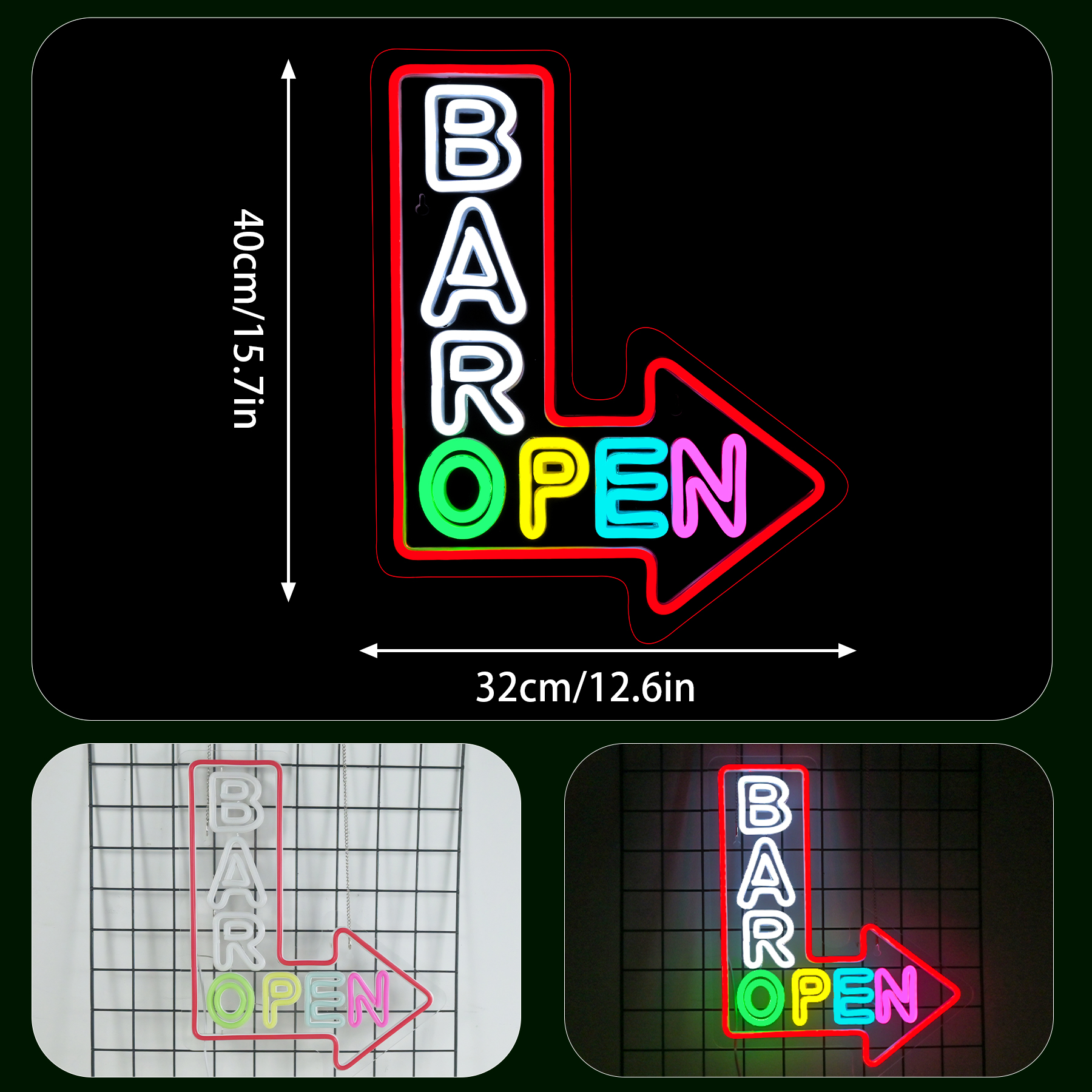 Bar Open Arrow Neon Sign Mix C - Home Gym Aesthetic บทวิจารณ์และราคา